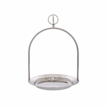 Iliadis Δίσκος με Χερούλι Μεταλλικός Ασημί Φ24x34cm 86767